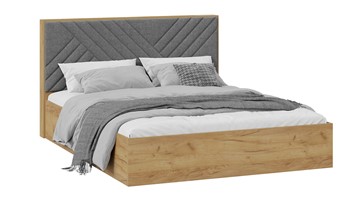 Кровать в спальню с подъемным механизмом Хилтон Тип 1 без заглушины (Дуб Крафт золотойВелюр Серый) в Саранске