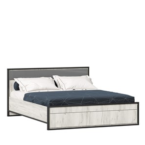 Спальная кровать Техно 1600 (С основанием) Дуб крафт белый/Серый шифер 678.140 в Саранске