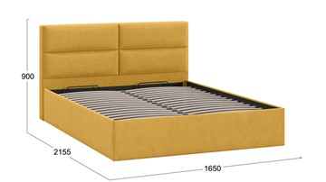 Кровать с подъемным механизмом Глосс Тип 1 (Микровелюр Wellmart Yellow) в Саранске - предосмотр 1