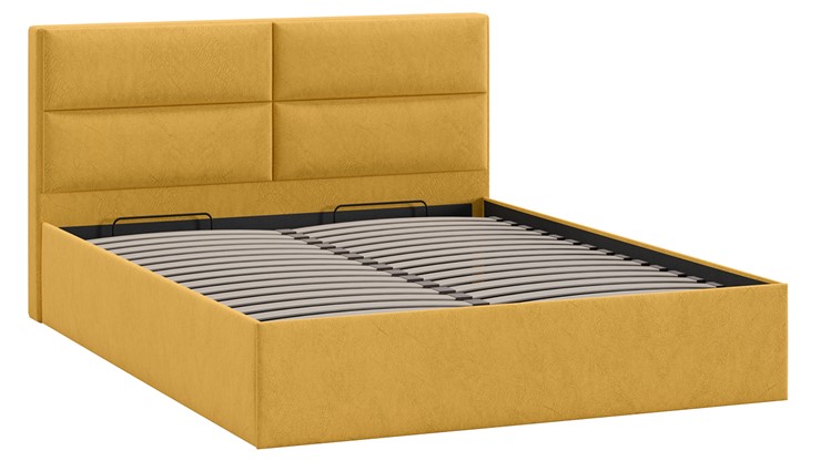 Кровать с подъемным механизмом Глосс Тип 1 (Микровелюр Wellmart Yellow) в Саранске - изображение 2