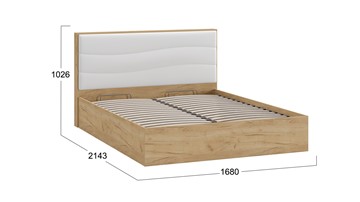 Двуспальная кровать с механизмом Миранда тип 1 (Дуб крафт золотой/Белый глянец) в Саранске - предосмотр 1
