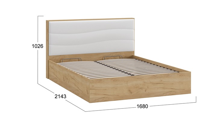 Двуспальная кровать с механизмом Миранда тип 1 (Дуб крафт золотой/Белый глянец) в Саранске - изображение 1