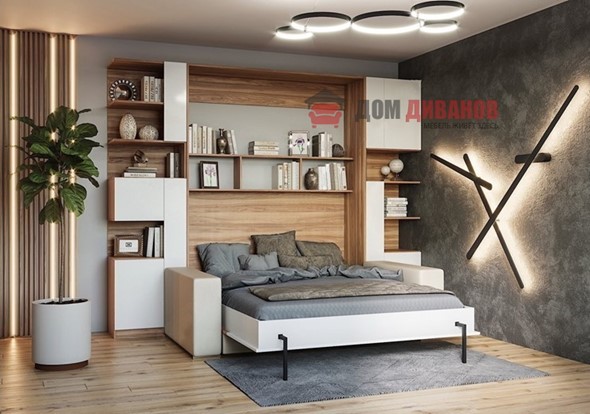 Кровать-шкаф с диваном Дина, 1400х2000 в Саранске - изображение