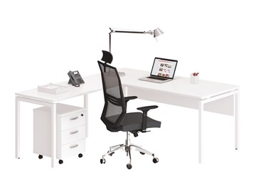 Офисный комплект мебели А4 (металлокаркас DUE) белый премиум / металлокаркас белый в Саранске - предосмотр