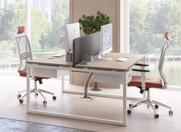 Комплект офисной мебели А4 (металлокаркас QUATTRO) белый премиум / металлокаркас белый в Саранске - предосмотр 6