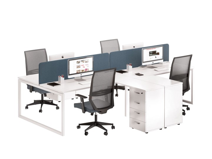 Комплект офисной мебели А4 (металлокаркас QUATTRO) белый премиум / металлокаркас белый в Саранске - изображение