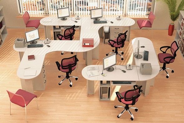 Набор мебели в офис Классик для 5 сотрудников в Саранске - изображение