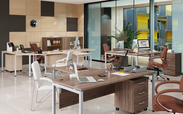 Офисный комплект мебели Xten S 1 - один стол с приставным брифингом в Саранске - изображение