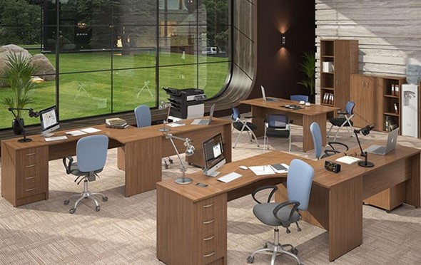 Комплект офисной мебели IMAGO три стола, 2 шкафа, стеллаж, тумба в Саранске - изображение