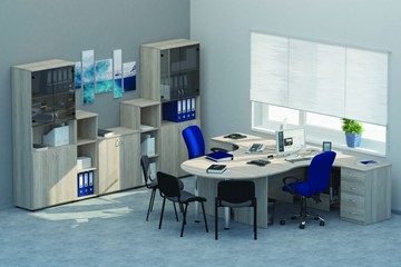 Офисный комплект мебели Twin для 2 сотрудников с совмещенными столами в Саранске - предосмотр