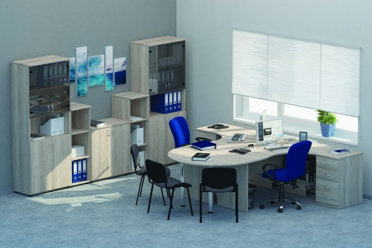 Офисный комплект мебели Twin для 2 сотрудников с совмещенными столами в Саранске - изображение