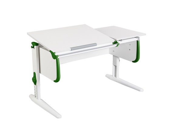 Детский стол-трансформер 1/75-40 (СУТ.25) белый/белый/Зеленый в Саранске - изображение