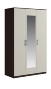 Шкаф 3 двери Светлана, с зеркалом, венге/дуб молочный в Саранске - предосмотр