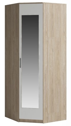 Шкаф угловой Светлана, с зеркалом, белый/дуб сонома в Саранске - изображение