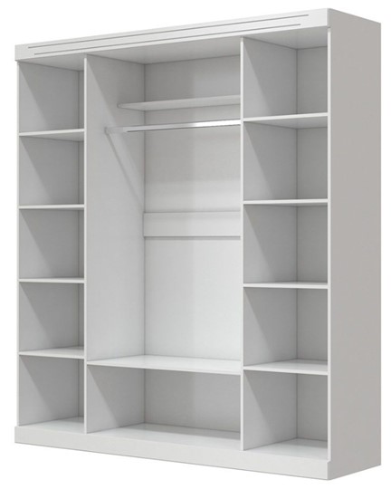 Шкаф четырехдверный в спальню Олимп ШР-4 (Белый) 2 зеркала в Саранске - изображение 1