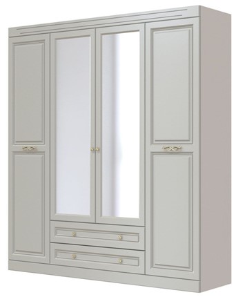 Шкаф четырехдверный в спальню Олимп ШР-4 (Фисташковый) 2 зеркала в Саранске - изображение