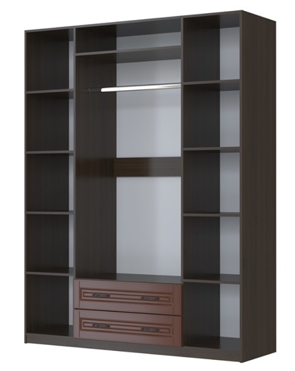 Шкаф четырехстворчатый в спальню Кантри, лак орех ШР-4, с 2мя зеркалами в Саранске - изображение 1