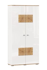 Шкаф двухстворчатый Фиджи с декоративными накладками 659.150, Дуб Золотой/Белый в Саранске