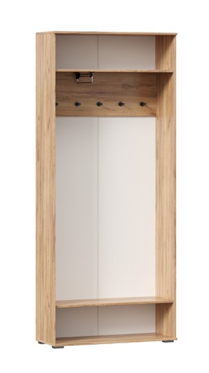 Шкаф двухстворчатый Фиджи с декоративными накладками 659.310, Дуб Золотой/Белый в Саранске - изображение 2
