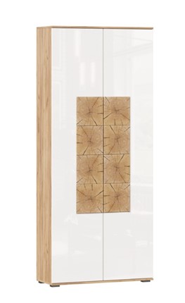 Шкаф двухстворчатый Фиджи с декоративными накладками 659.310, Дуб Золотой/Белый в Саранске - изображение