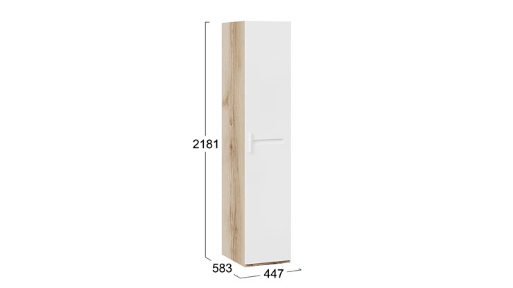 Распашной шкаф Фьюжн  ТД-260.07.01 (Дуб Делано, Белый глянец) в Саранске - изображение 3