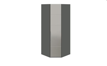 Распашной шкаф угловой Наоми с зеркальной правой дверью, цвет Фон серый, Джут СМ-208.07.07 R в Саранске - предосмотр