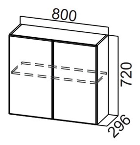 Навесной кухонный шкаф Стайл, Ш800/720, МДФ в Саранске