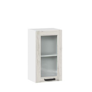 Кухонный шкаф 400 со стеклом Винченца ЛД 234.320.000.028, Белый/Дуб Крафт белый в Саранске