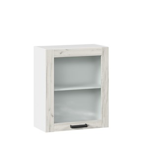 Шкаф кухонный 600 со стеклом Винченца ЛД 234.350.000.031, Белый/Дуб Крафт белый в Саранске