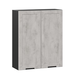 Навесной кухонный шкаф 800 высокий Джамис ЛД 296.460.000.029, Чёрный/Белый камень в Саранске