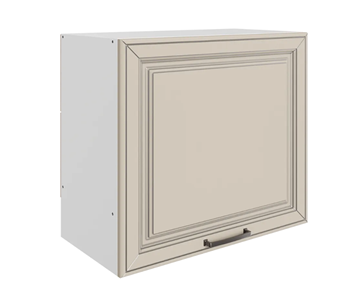 Шкаф на кухню Атланта L600 Н566 (1 дв. гл.) эмаль (белый/сливки патина платина) в Саранске