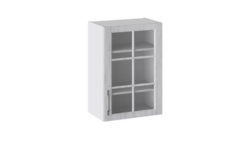 Навесной шкаф Прованс (Белый глянец/Санторини светлый) со стеклом В_72-50_1ДРс в Саранске