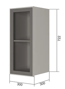 Кухонный навесной шкаф В7 30, Стекло/Белый в Саранске