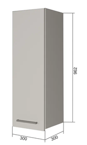 Шкаф настенный В9 30, Серый/Белый в Саранске - предосмотр