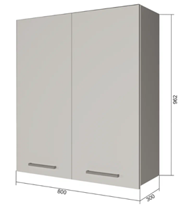 Навесной кухонный шкаф В9 80, Бетон пайн/Антрацит в Саранске