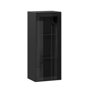Шкаф кухонный высокий со стеклом 400 Индиго ЛД 298.420.000.068, Чёрный/Чёрный в Саранске