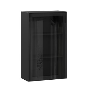 Кухонный шкаф высокий со стеклом 600 Индиго ЛД 298.450.000.170, Чёрный/Чёрный в Саранске