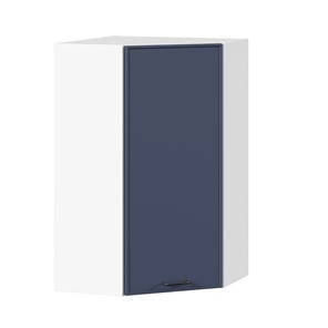 Настенный угловой шкаф высокий Индиго ЛД 298.620.000.117, Белый/Тёмно-синий в Саранске