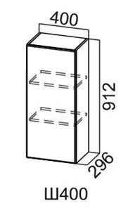Кухонный навесной шкаф Модус, Ш400/912, галифакс в Саранске - предосмотр