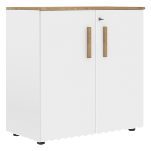 Низкий шкаф широкий с малыми дверцами FORTA Белый-Дуб Гамильтон FLC 80.1(Z) (798х404х801) в Саранске