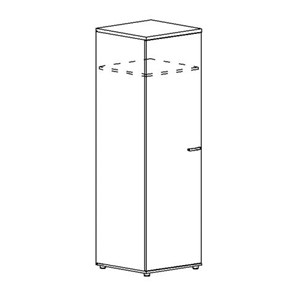 Шкаф для одежды глубокий узкий А4, (60x59x193) белый премиум А4 9312 БП в Саранске