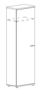 Шкаф для одежды узкий А4, (60x36.4x193) белый премиум А4 9308 БП в Саранске