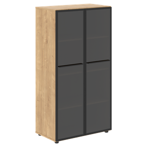 Шкаф средний со стеклянными  дверцами LOFTIS Дуб Бофорд LMC 80.2 (800х430х1517) в Саранске
