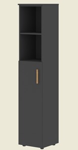 Высокий шкаф колонна с глухой средней дверью левой FORTA Черный Графит  FHC 40.6 (L) (399х404х1965) в Саранске