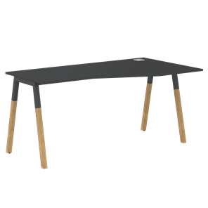 Письменный стол правый FORTA Черный Графит-Черный Графит-Бук FCT 1567  (R) (1580х900(670)х733) в Саранске - предосмотр