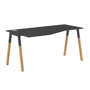 Письменный стол левый FORTA Черный Графит-Черный Графит-Бук FCT 1567  (L) (1580х900(670)х733) в Саранске