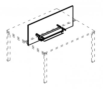 Экран настольный фронтальный для стола 100 с двумя кабель-каналами А4, (105x50x1.8) белый премиум / металлокаркас белый, А4 Б 846 БП в Саранске