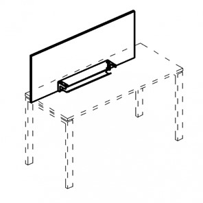 Экран настольный фронтальный для стола 100 с кабель-каналом А4, (85x50x1.8) белый премиум / металлокаркас белый, А4 Б 830 БП в Саранске