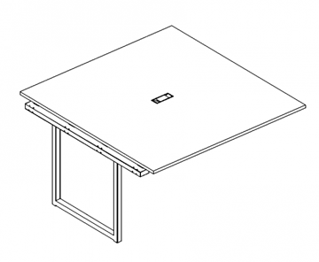 Секция стола для переговоров с каркасом QUATTRO А4, (120x124x75) белый премиум / металлокаркас белый, А4 Б4 131-1 БП в Саранске