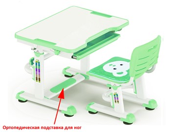 Растущая парта + стул Mealux BD-08 Teddy, green, зеленая в Саранске